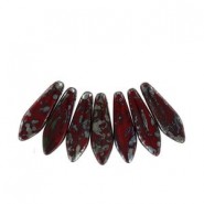 Abalorios de cristal checo Dagas de Bohemia 16mm - Opaque red picasso